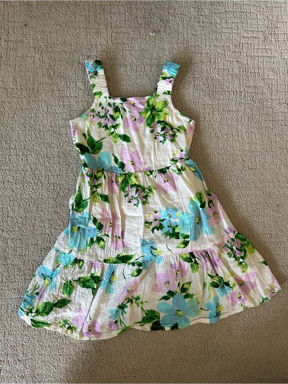 Old Navy girls tiered floral swing dress tank summer XS